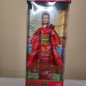 Barbie Dolls of the World Japan in Red and Green Kimono
